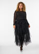 Midi-T&uuml;llrock mit elastischem Bund, Schwarz, Model image number 0