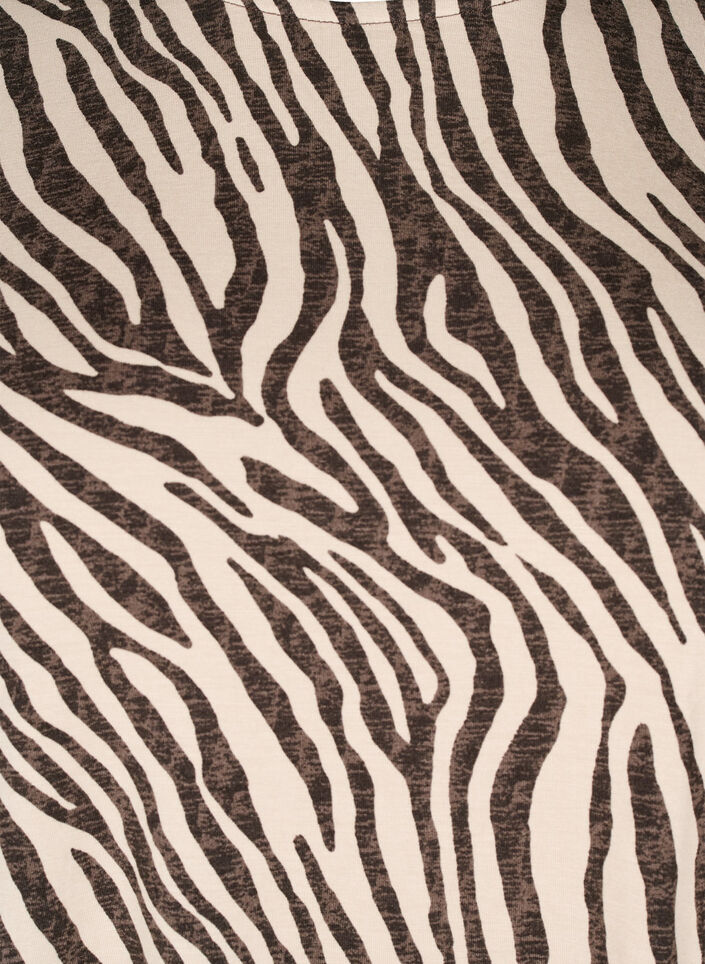 Lang&auml;rmlige Bluse mit Zebraprint, Braun, Packshot image number 2