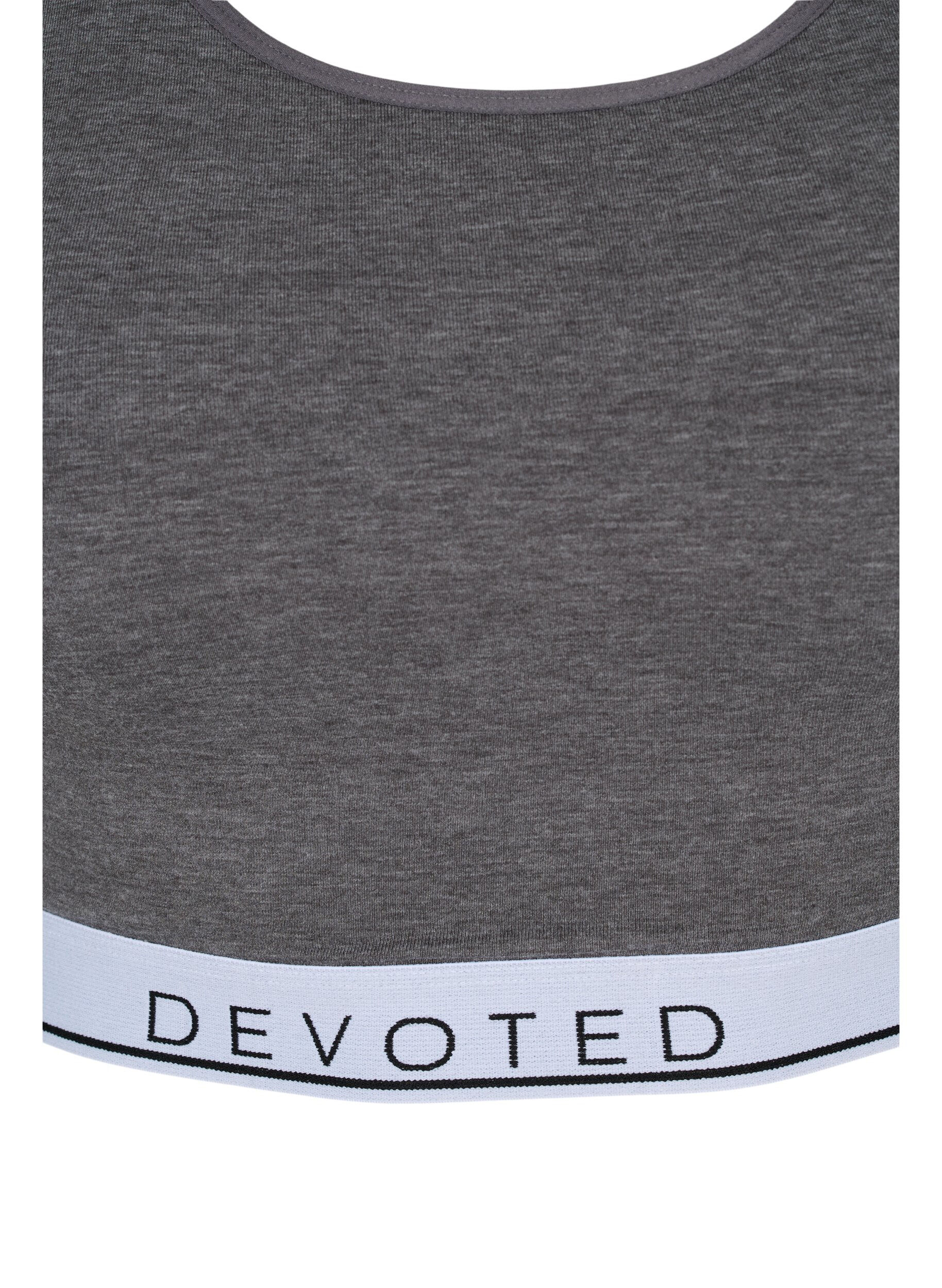 ZizziMelierter BH mit verstellbaren Tr&auml;gern, Medium Grey Melange, Packshot image number 2