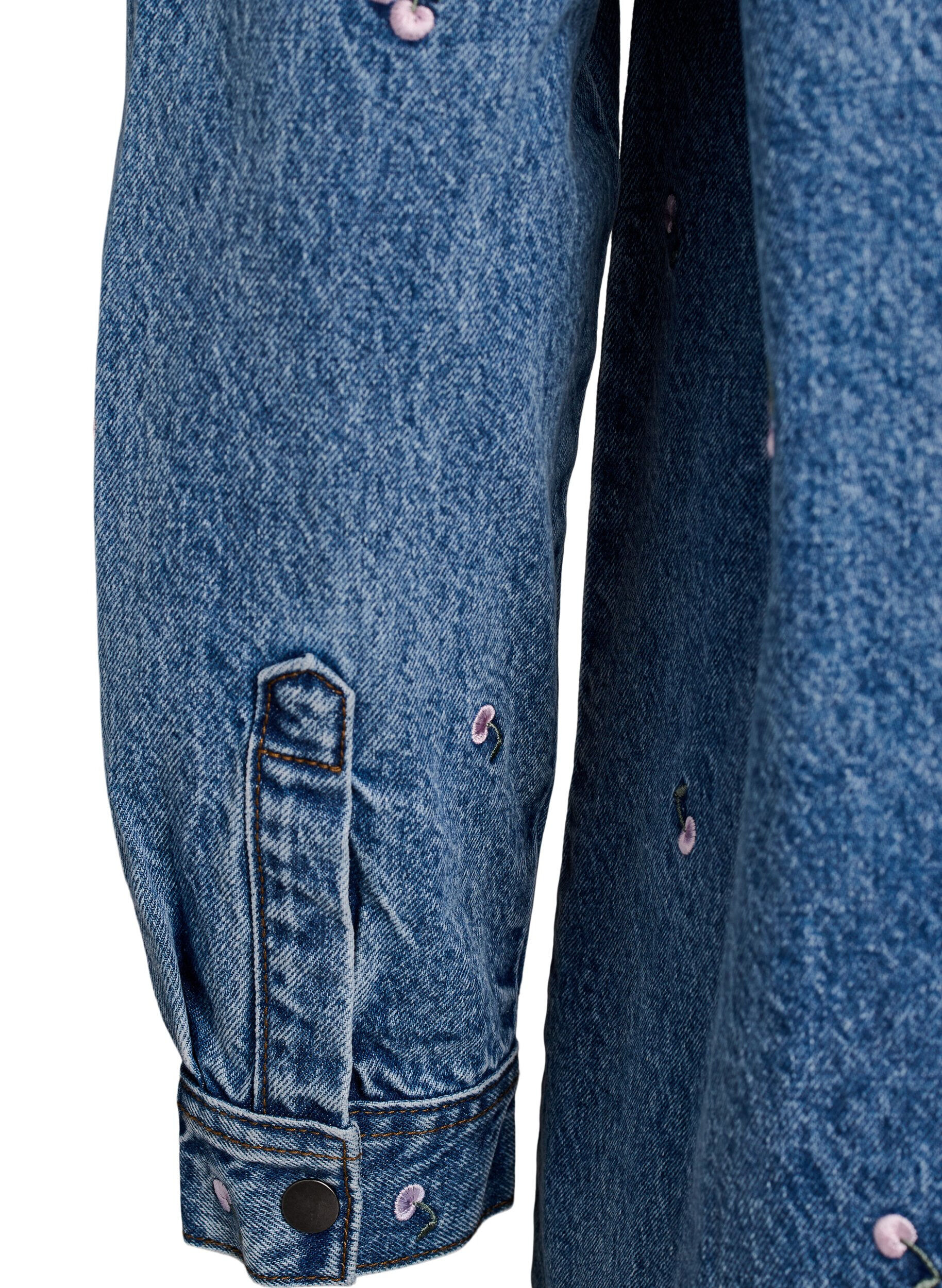 ZizziJeanshemd mit bestickten Motiven, Blau, Packshot image number 3