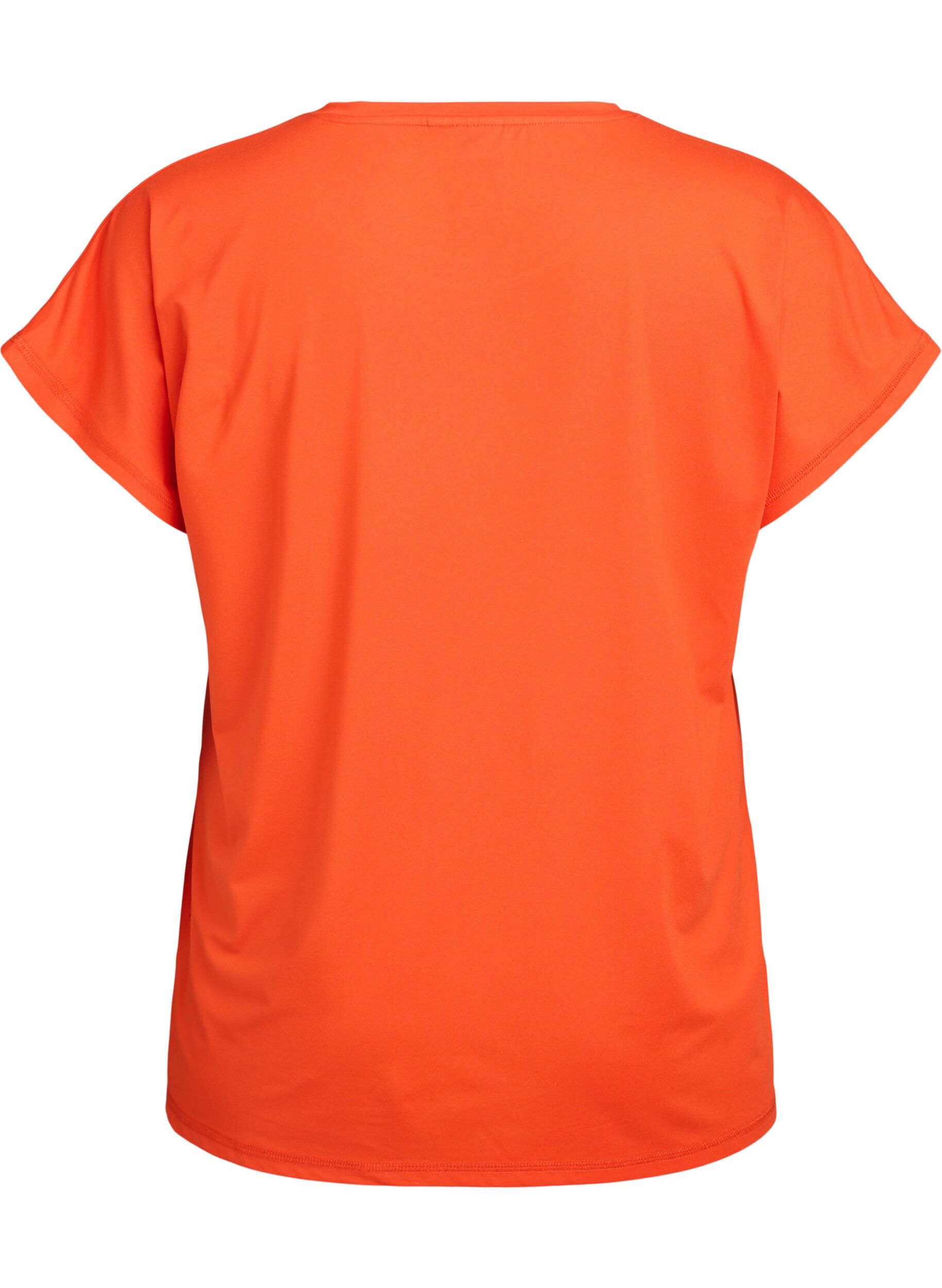 ZizziEinfarbiges Trainings-T-Shirt, Orange, Packshot image number 1