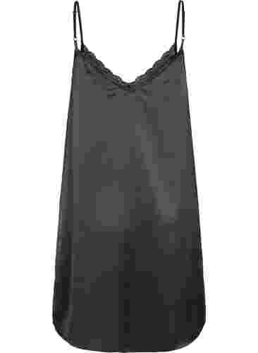 Nachthemd mit Spitzendetails, Black, Packshot image number 1