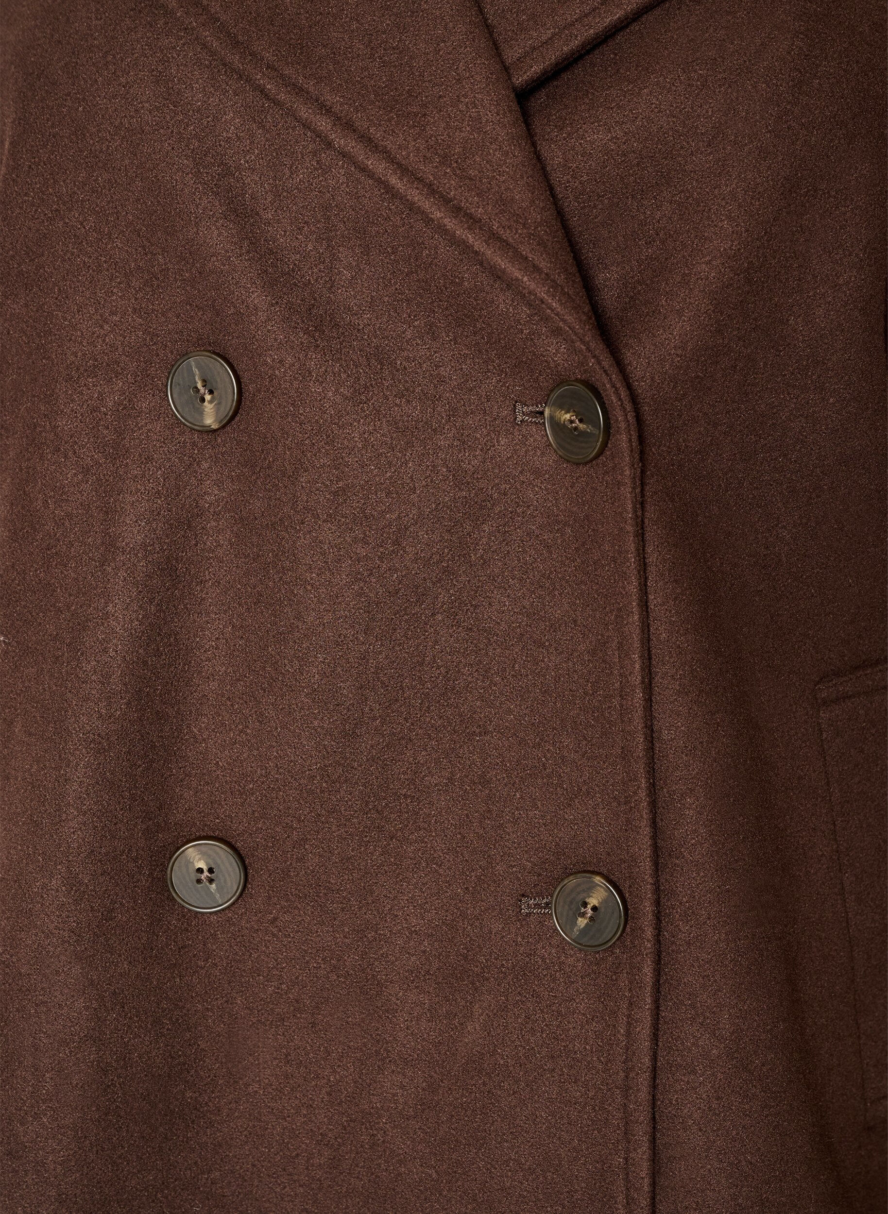ZizziKurzmantel mit zweireihiger Knopfleiste, Braun, Packshot image number 2
