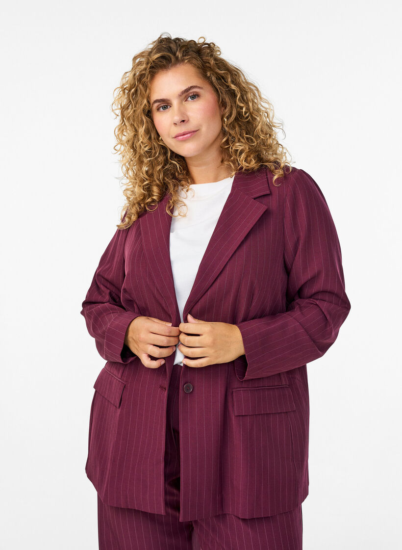 Blazer mit Taschen und Schlitzen, Rot, Model image number 0