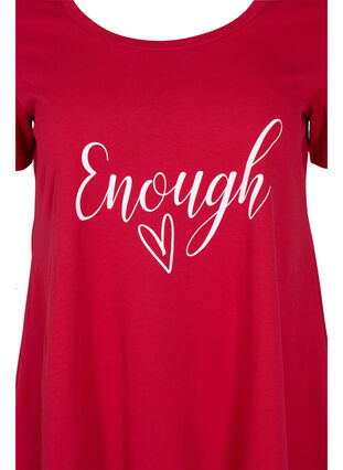 Kurzarm T-Shirt aus Baumwolle mit A-Linie, Tango Red ENOUGH, Packshot image number 2