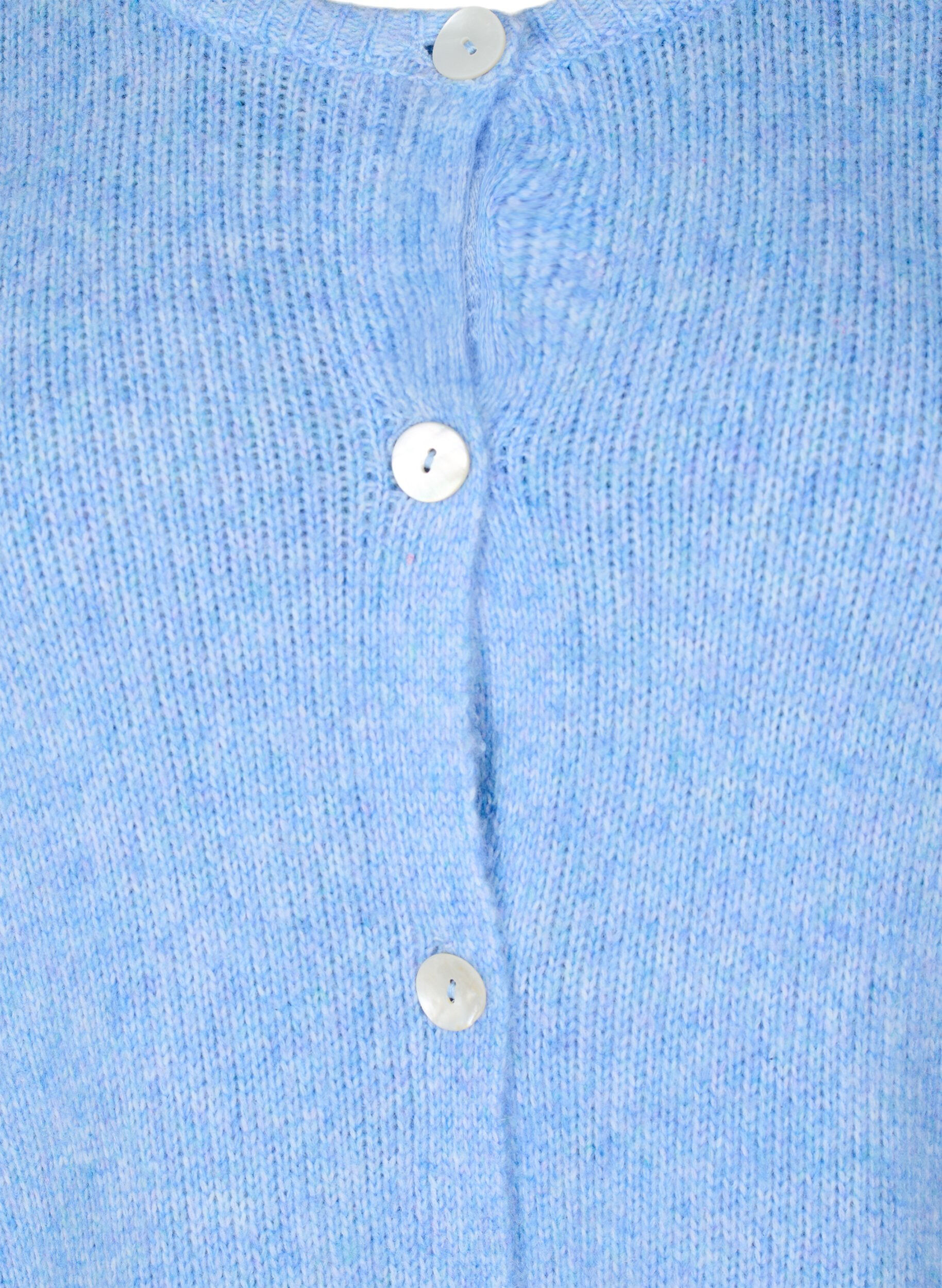 ZizziStrickjacke mit Wolle und Kn&ouml;pfen, Della R. Blue Mel., Packshot image number 2