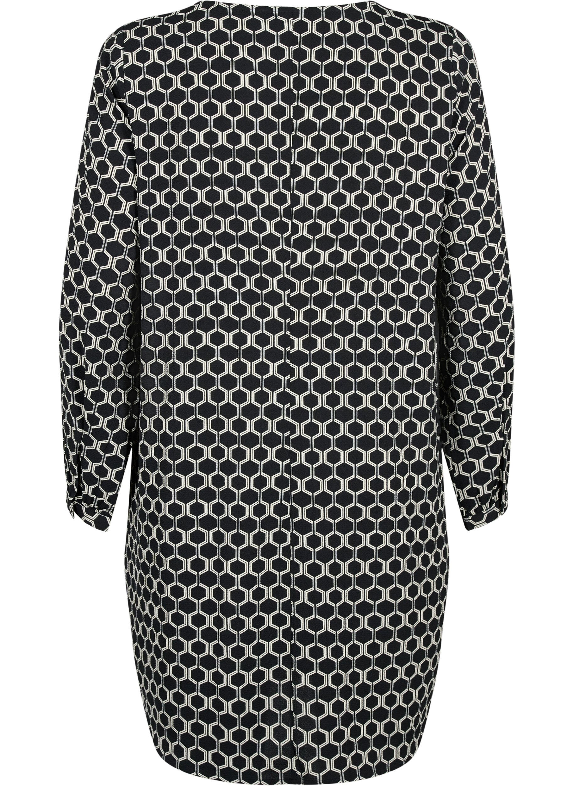 ZizziKleid mit V-Ausschnitt und Aufdruck, Black Graphic AOP, Packshot image number 1