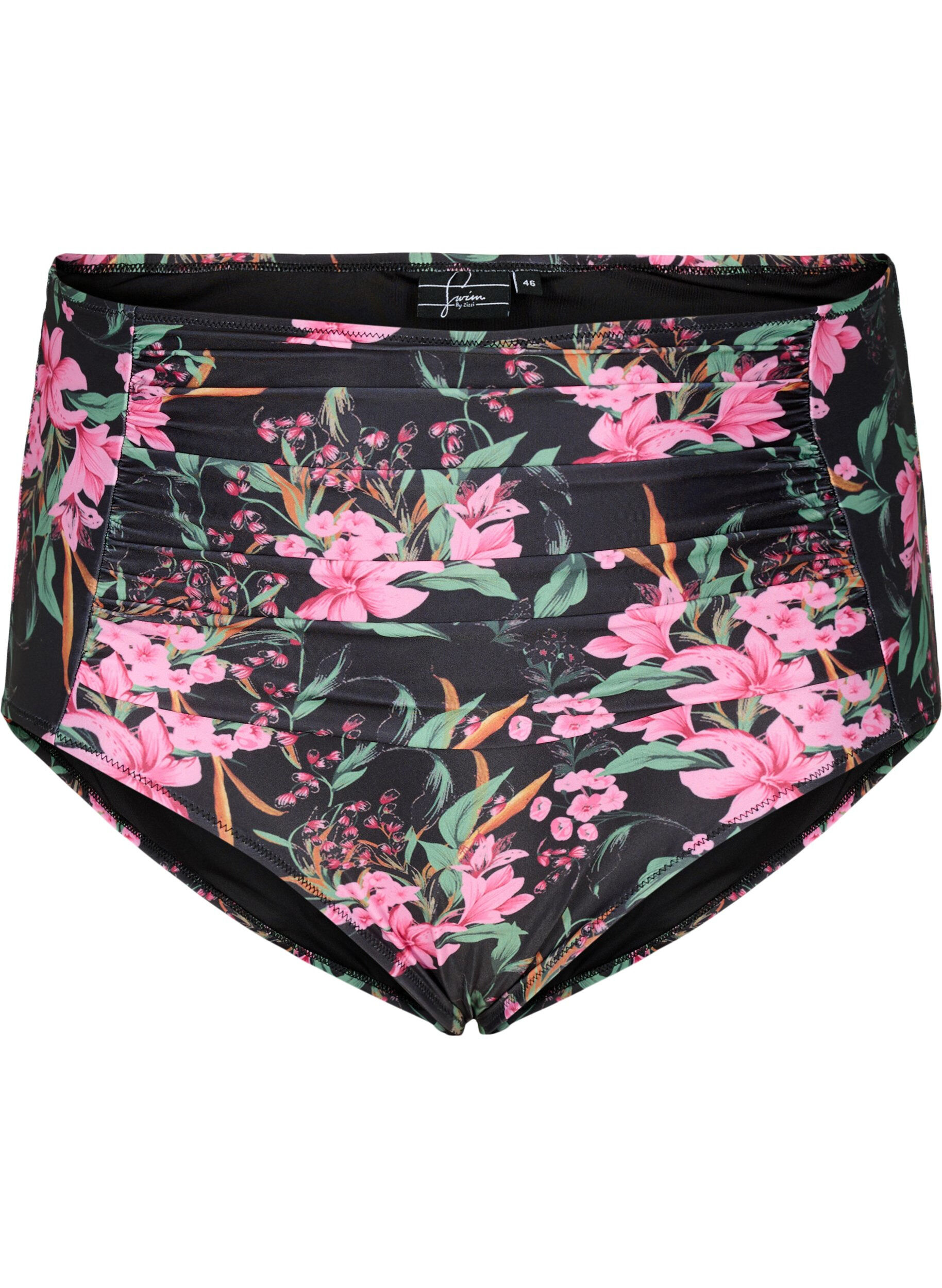 ZizziExtra hoch taillierte Bikini-Hose mit Print, Pink, Packshot image number 0
