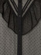 Midikleid aus einem leichten, transparenten Stoff mit Punkten und R&uuml;schen, Schwarz, Packshot image number 3