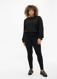 Jeggings mit hoher Taille, Black, Model