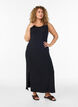 &Auml;rmelloses geripptes Kleid aus Viskose, Schwarz, Model image number 0