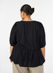 Bluse aus Viskose mit gepunkteter Struktur und V-Ausschnitt, Schwarz, Model image number 2
