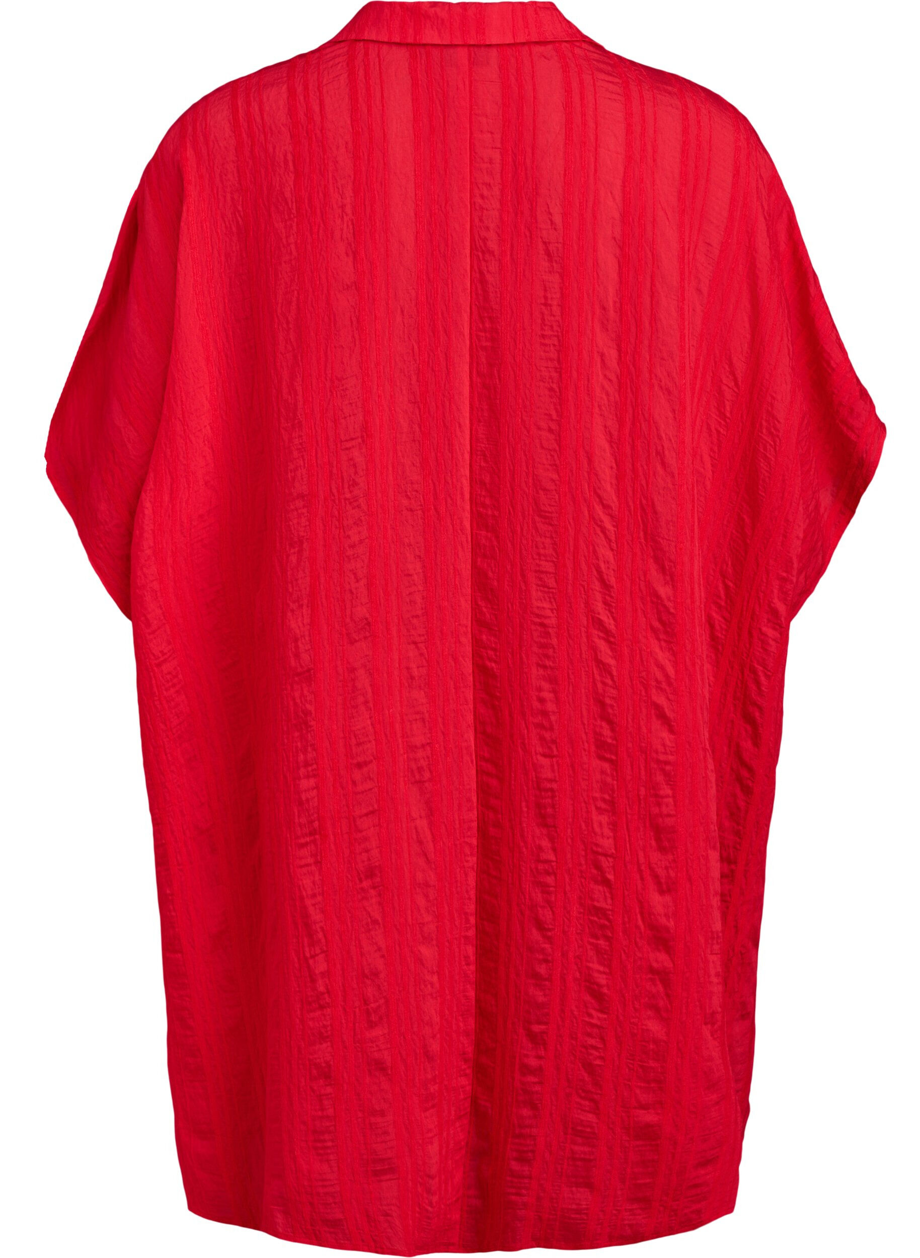 ZizziStrandkaftan mit Kragen und Knopfverschluss, Rot, Packshot image number 1