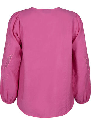 Bluse aus TENCEL™-Modal mit gestickten Details, Phlox Pink, Packshot image number 1