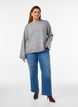Locker gestrickte Bluse mit Alpaka und Wolle, Grau, Model image number 1