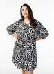 Kleid mit 3/4-&Auml;rmeln und Zebraprint, Schwarz, Model image number 0