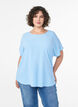 Bluse mit kurzen &Auml;rmeln und Rundhalsausschnitt, Blau, Model image number 0