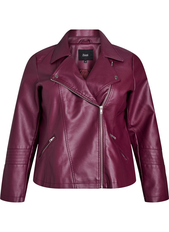 Bikerjacke aus Kunstleder, Rot, Packshot image number 0