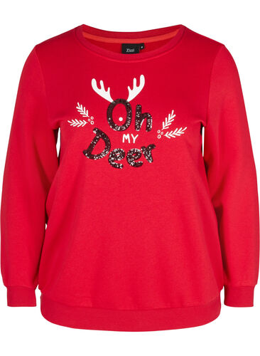 Weihnachts-Sweatshirt, Red Oh Deer, Packshot image number 0