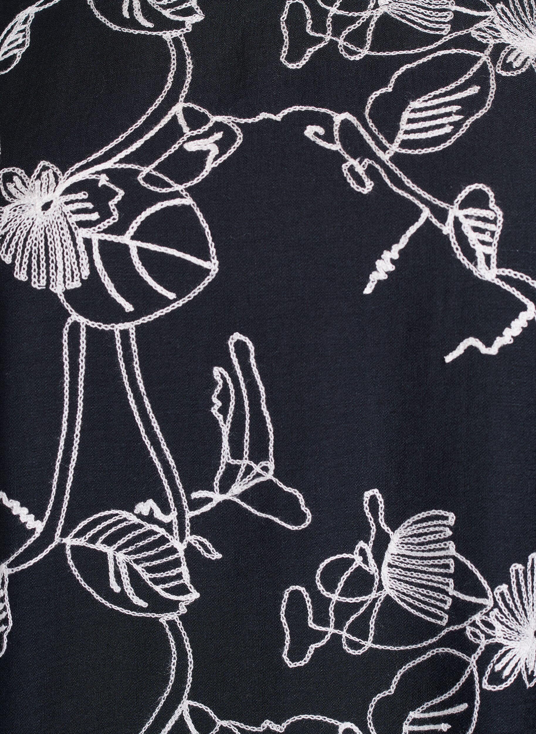 ZizziKurzes A-Linienkleid mit Stickmuster, Schwarz, Packshot image number 2