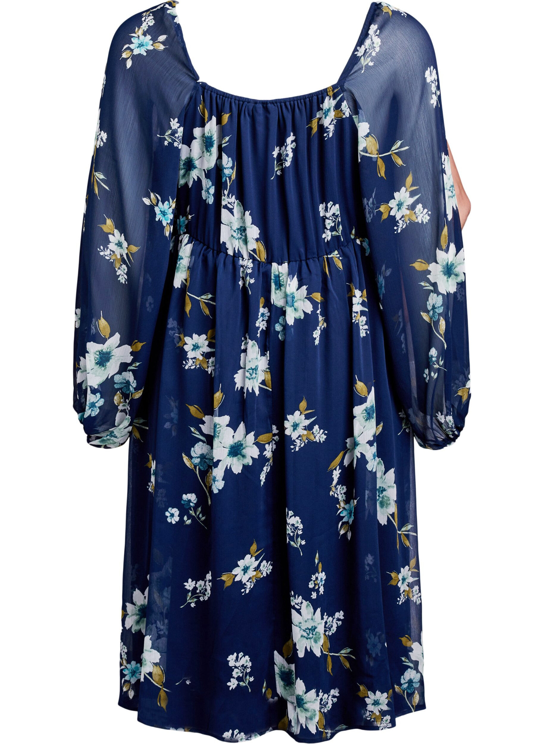 ZizziPartykleid aus Chiffon mit langen &Auml;rmeln, Blau, Packshot image number 1