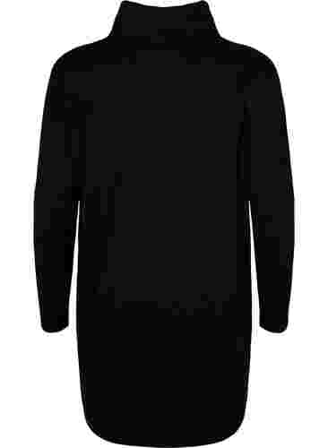Tunika mit langen Ärmeln und hohem Kragen, Black, Packshot image number 1