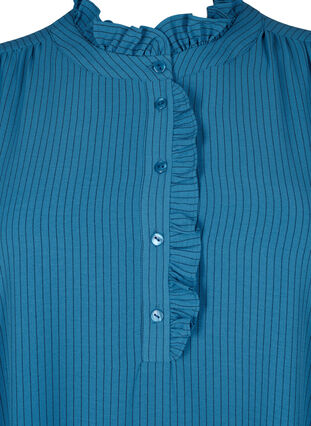 Gestreiftes Kleid mit Rüschendetails, Bluesteel Stripe, Packshot image number 2