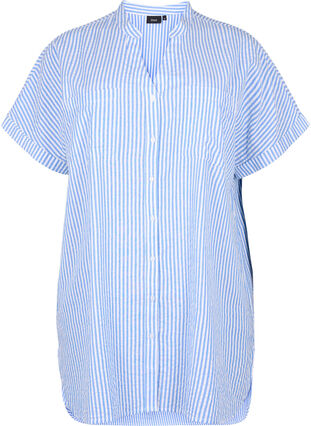 Gestreiftes Hemd mit Brusttaschen, Light Blue Stripe , Packshot image number 0