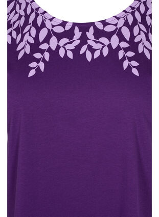 T-Shirt aus Baumwolle mit Printdetails, Violet Ind Mel Feath, Packshot image number 2