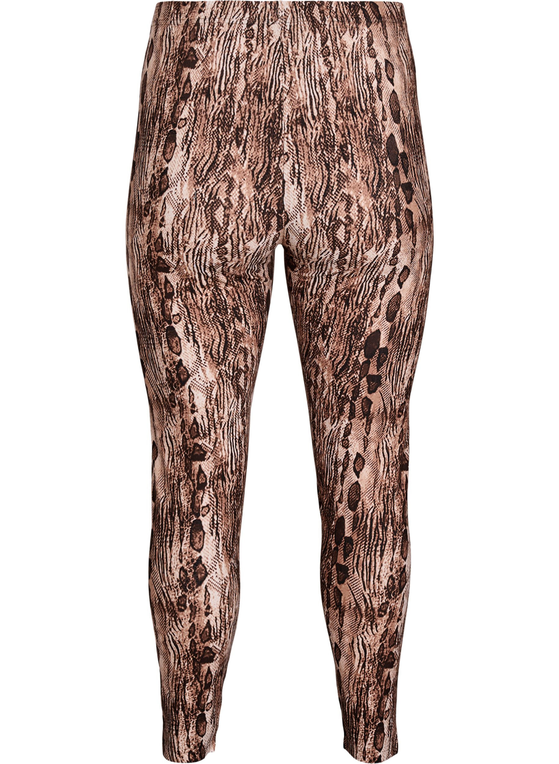 ZizziViskose Leggings mit Druck, Braun, Packshot image number 1