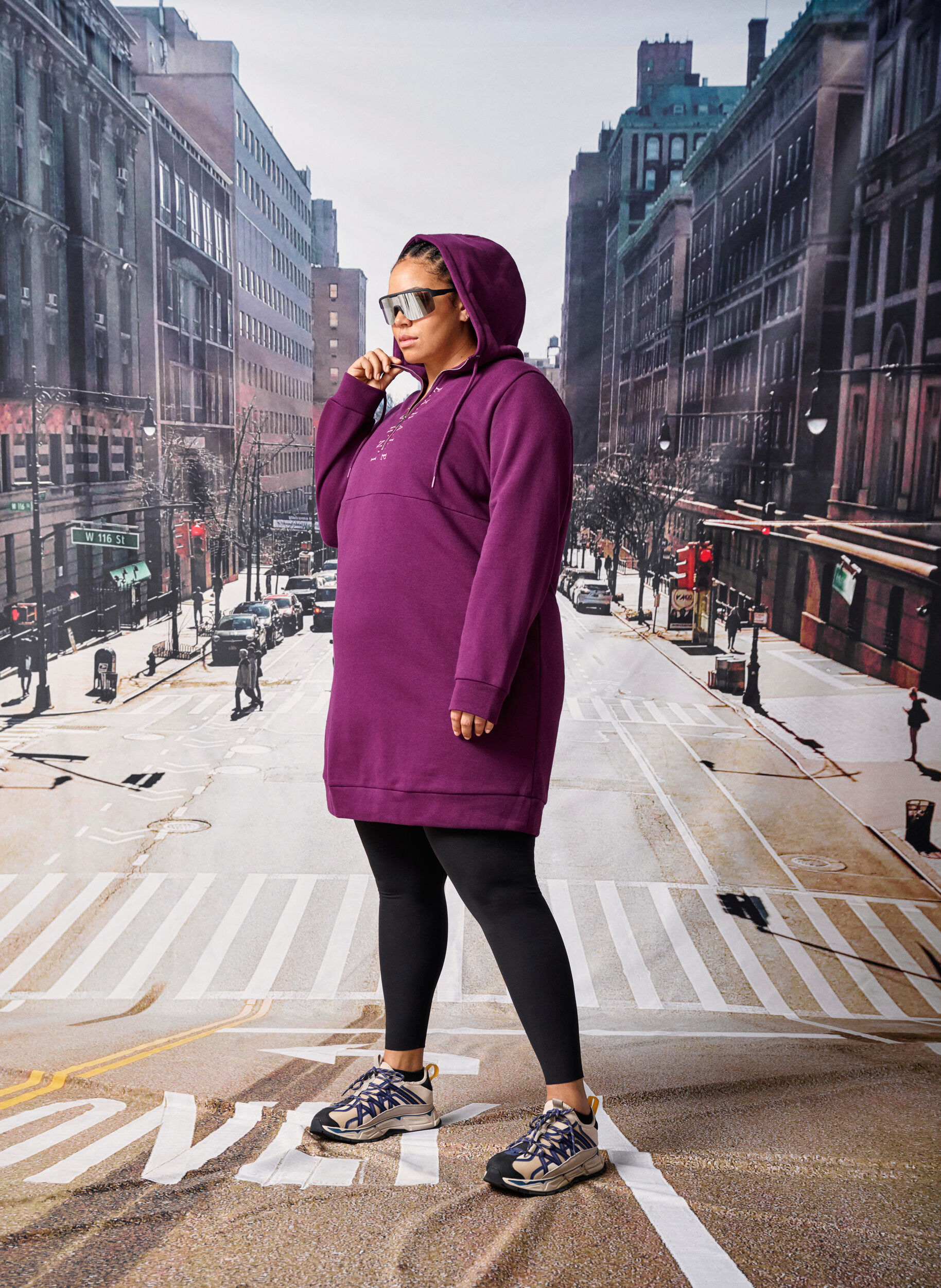 ZizziSportliches Sweatshirtkleid mit Kapuze, Pickled Beet/SilverP, Image image number 0