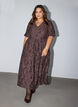 Midikleid aus gebl&uuml;mtem Jacquard, Braun, Model image number 0