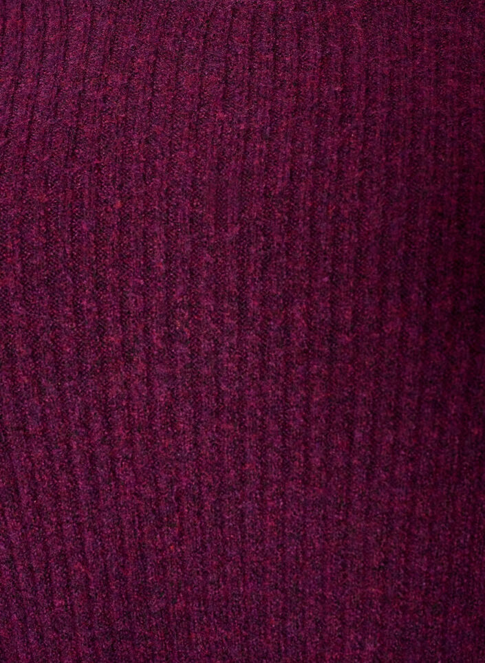 Gerippter Pullover mit Ballon&auml;rmeln, Lila, Packshot image number 2