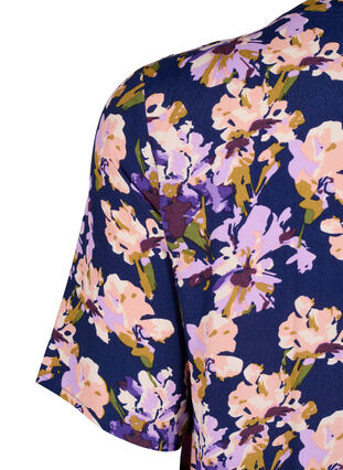Kurzärmliges Viskose-Kleid mit Aufdruck, Small Flower AOP, Packshot image number 3