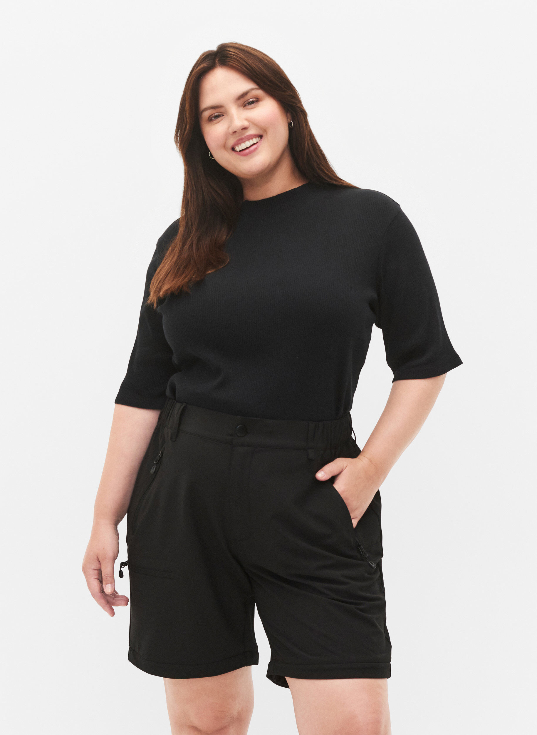 Zizzi2-in-1 Wanderhosen, Black, Model image number 3