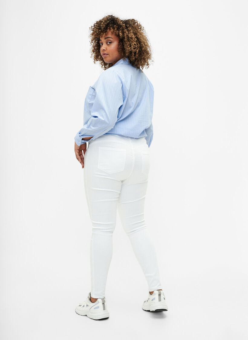 Jeggings mit hoher Taille, Wei&szlig;, Model image number 1