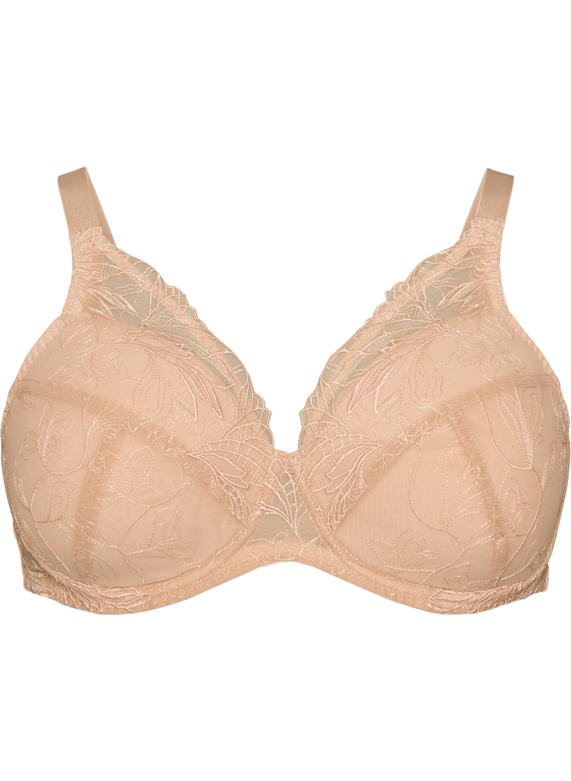 ZizziGepolsterter Spitzen-BH mit B&uuml;gel, Beige, Packshot image number 0