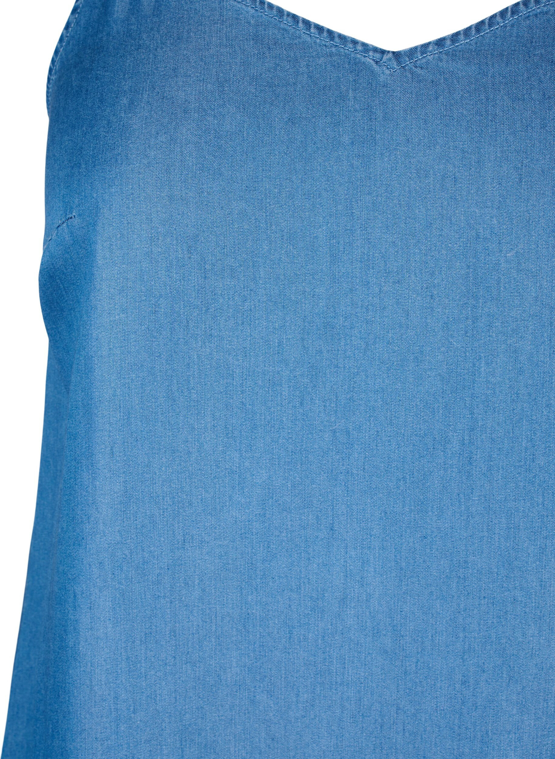 ZizziMidikleid aus Denim mit Spaghettitr&auml;gern, Blau, Packshot image number 2
