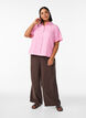 Kurzarmhemd aus Leinen und Viskose, Pink, Model image number 1