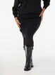 Kurzer Strickrock mit breitem Bund, Schwarz, Model image number 3