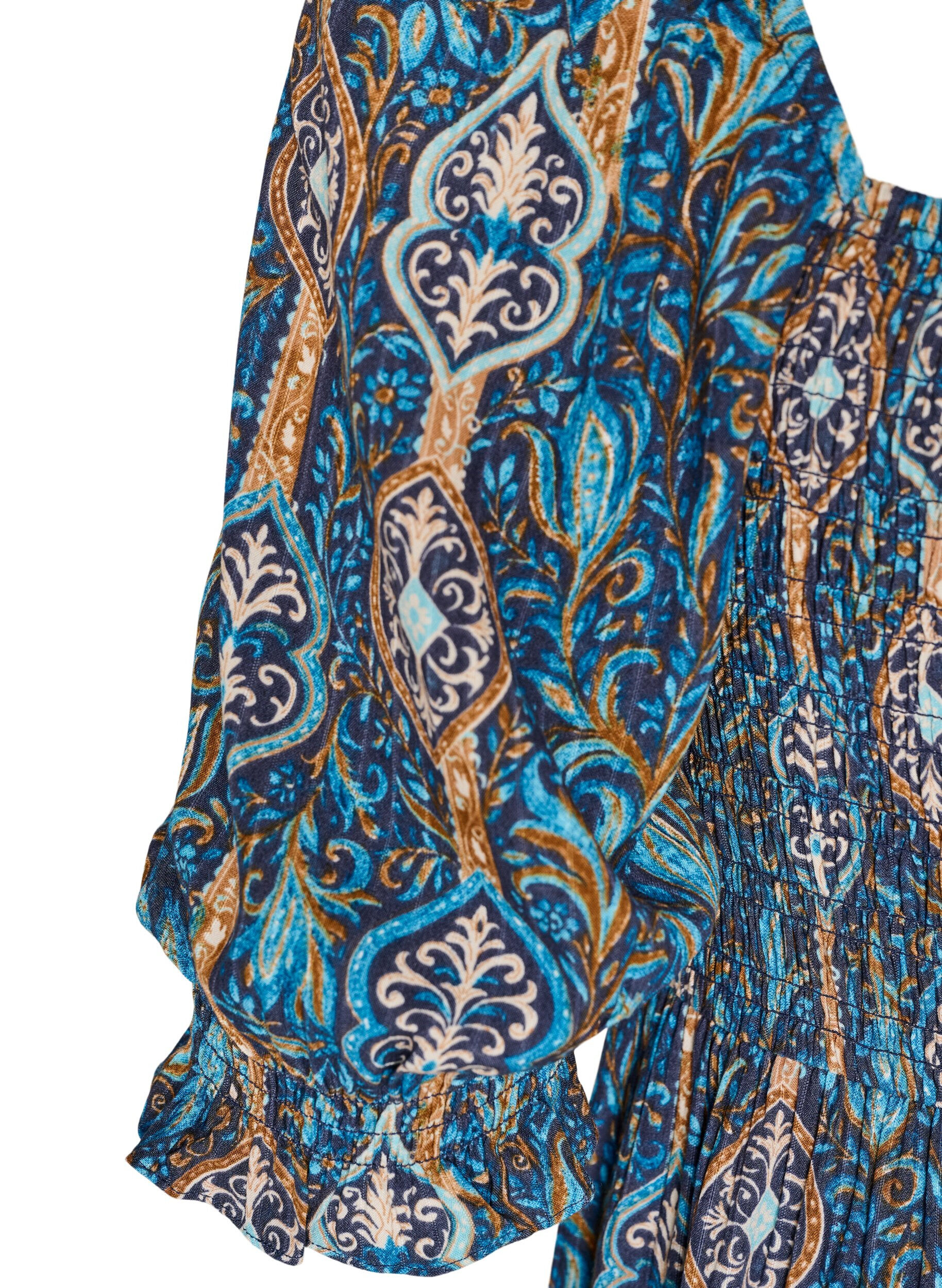 ZizziSommerkleid aus Viskose mit Paisleymuster, Blau, Packshot image number 3