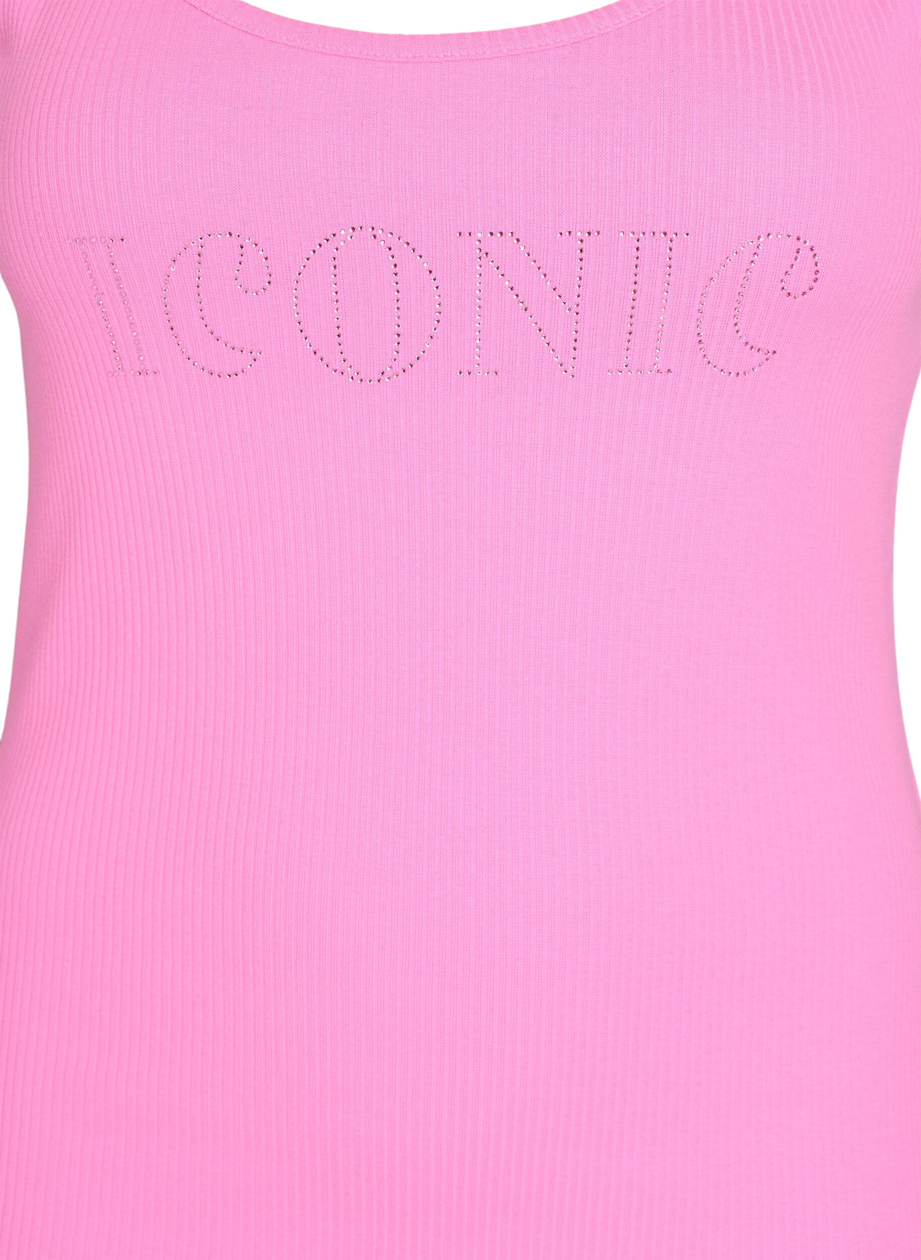 ZizziSchmal geschnittenes Tank-Top mit Strasssteinen, Pink, Packshot image number 2