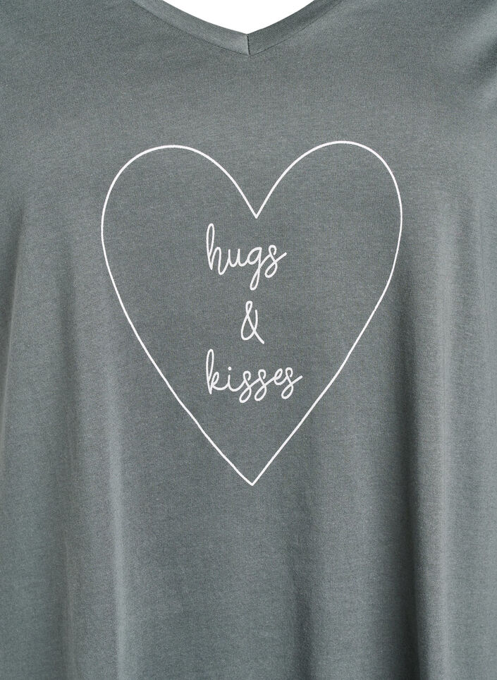 Nachthemd aus Bio-Baumwolle mit V-Ausschnitt, , Packshot image number 2