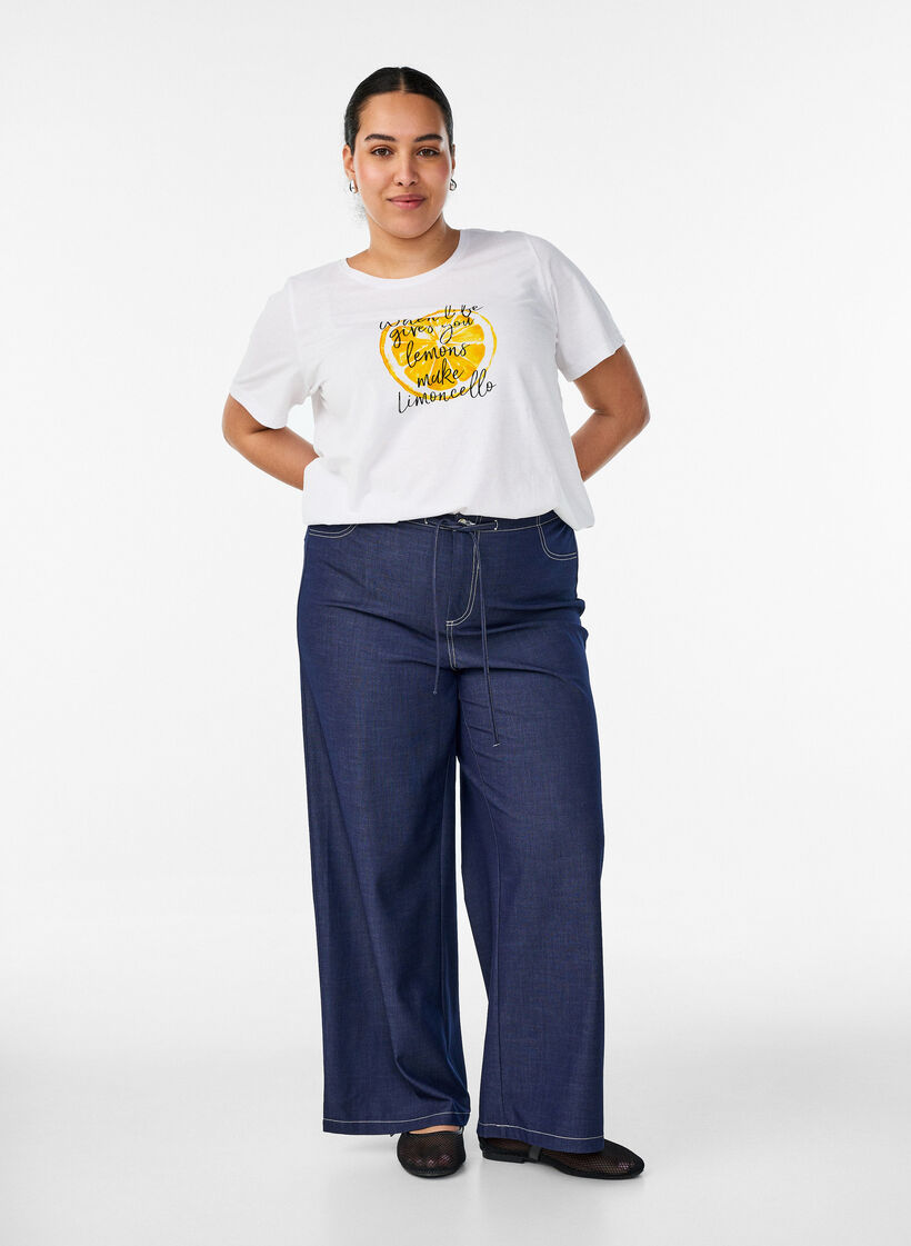 T-Shirt mit Print, Wei&szlig;, Model image number 1