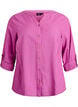 Hemdbluse aus Baumwolle mit V-Ausschnitt, Pink, Packshot image number 0