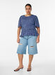 Smockbluse mit Vichy-Karo und R&uuml;schensaum, Blau, Model image number 1