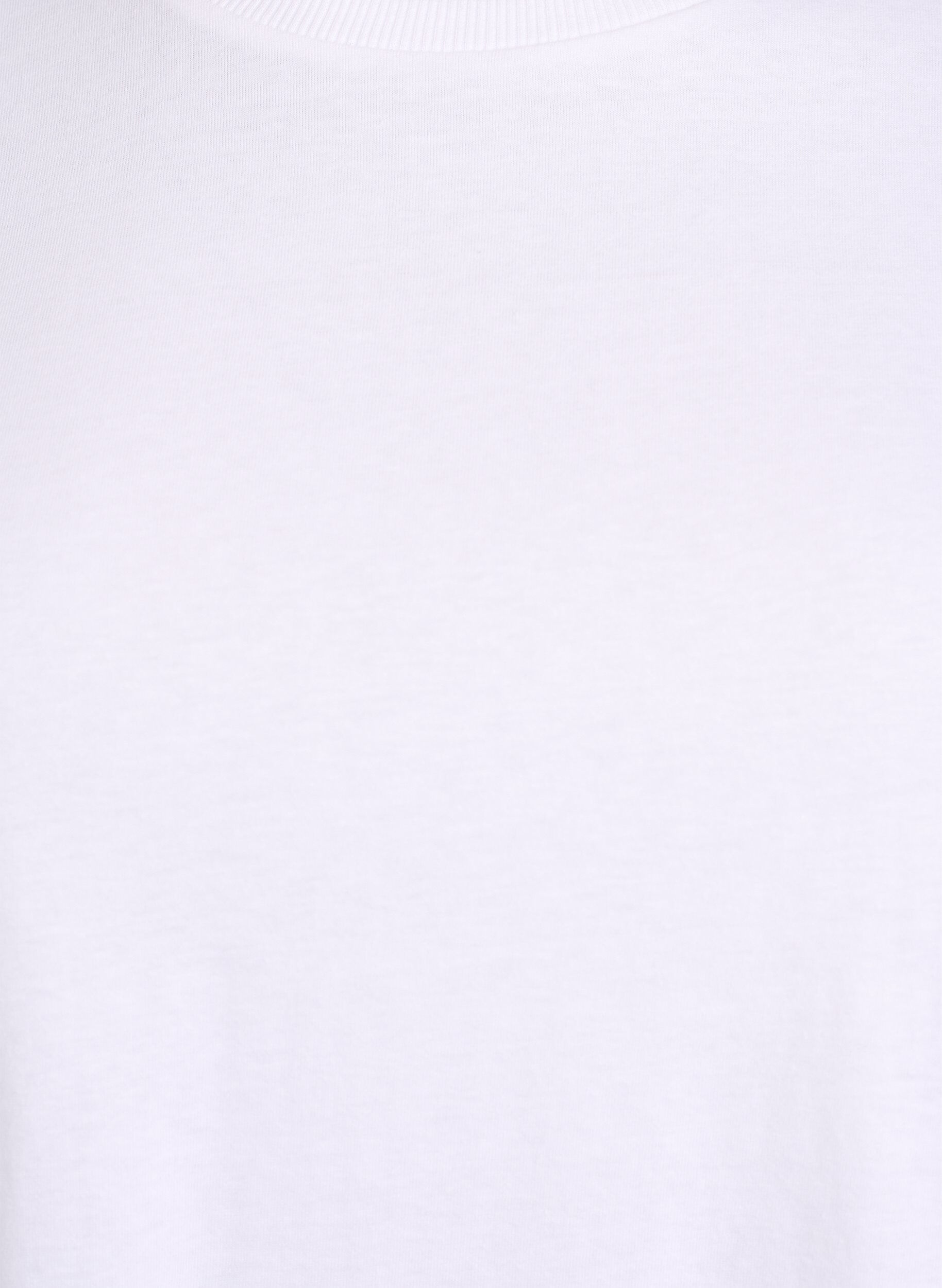 ZizziBasic-T-Shirt aus Baumwolle mit Schulterpolstern, Wei&szlig;, Packshot image number 2