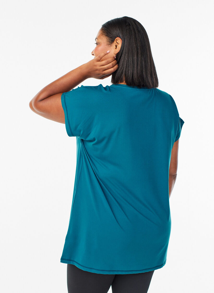 Langes Trainingsshirt, Petrol, Model image number 2