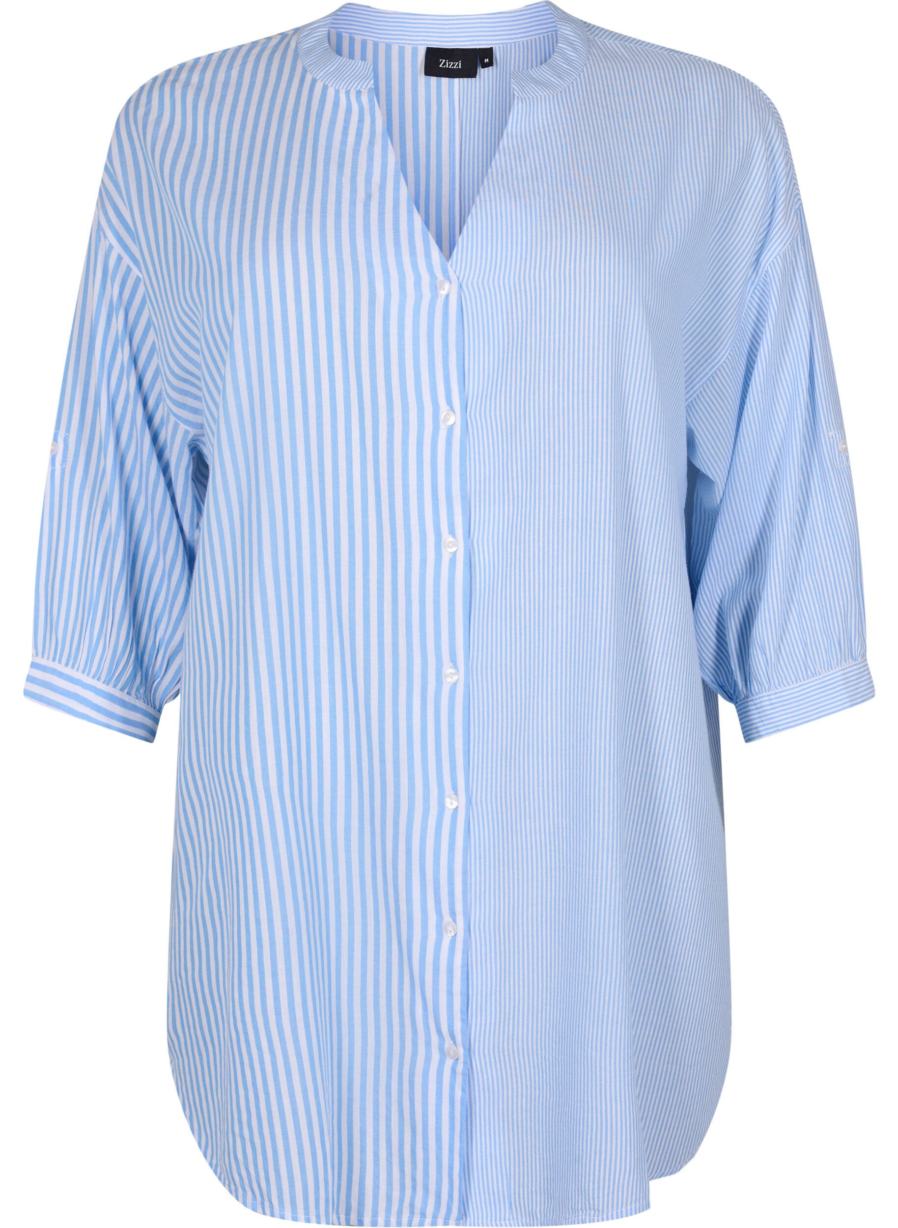 Gestreifte Tunika mit 3/4-&Auml;rmeln