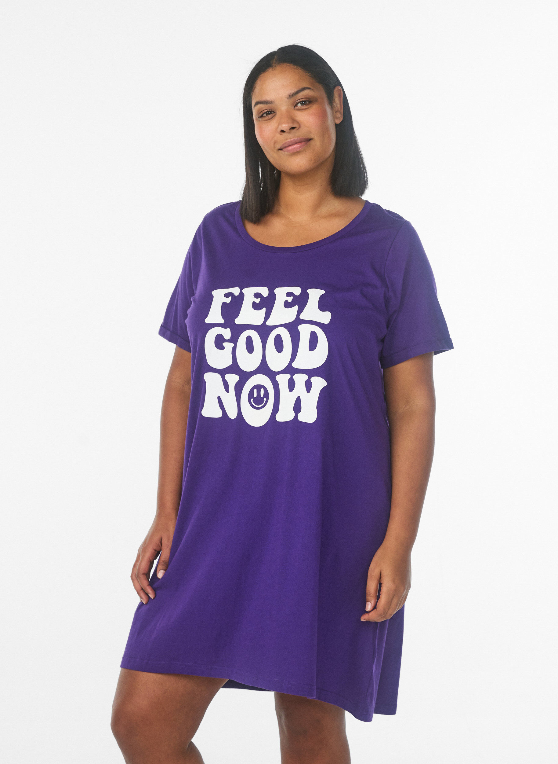 ZizziKurz&auml;rmeliges Nachthemd aus Bio-Baumwolle, Blau, Model image number 0